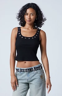 Third Charm Sloan Grommet Tank Top