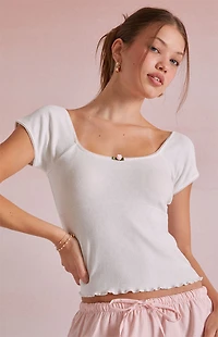 Beverly and Beck Maggie Pointelle T-Shirt