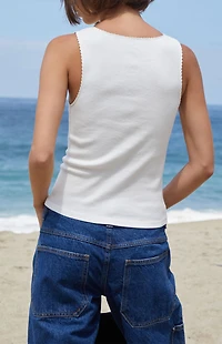 John Galt White Vicki Tank Top