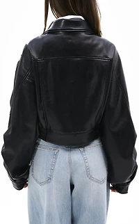 AZALEA WANG Papoose Butter Faux Leather Jacket