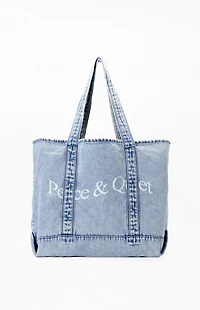 MUSEUM OF PEACE & QUIET Wordmark Denim Boat Tote Bag