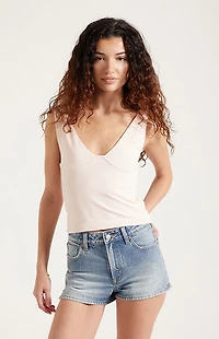 Pacsun Ivy High Waisted Denim Festival Shorts Medium Blue