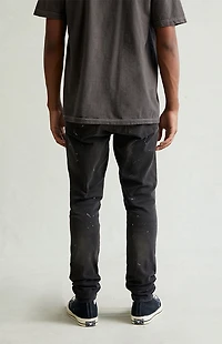 Pacsun Bryce Stacked Skinny Jeans Stretch Paint Splatter Faded Black