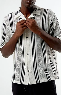 Pacsun Striped Textured Oversized Resort Camp Shirt