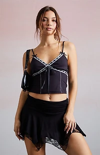 Third Charm Jordan Ribbon V-Neck Tank Top