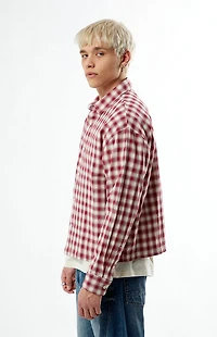 Pacsun Red Plaid Long Sleeve Button Down Shirt