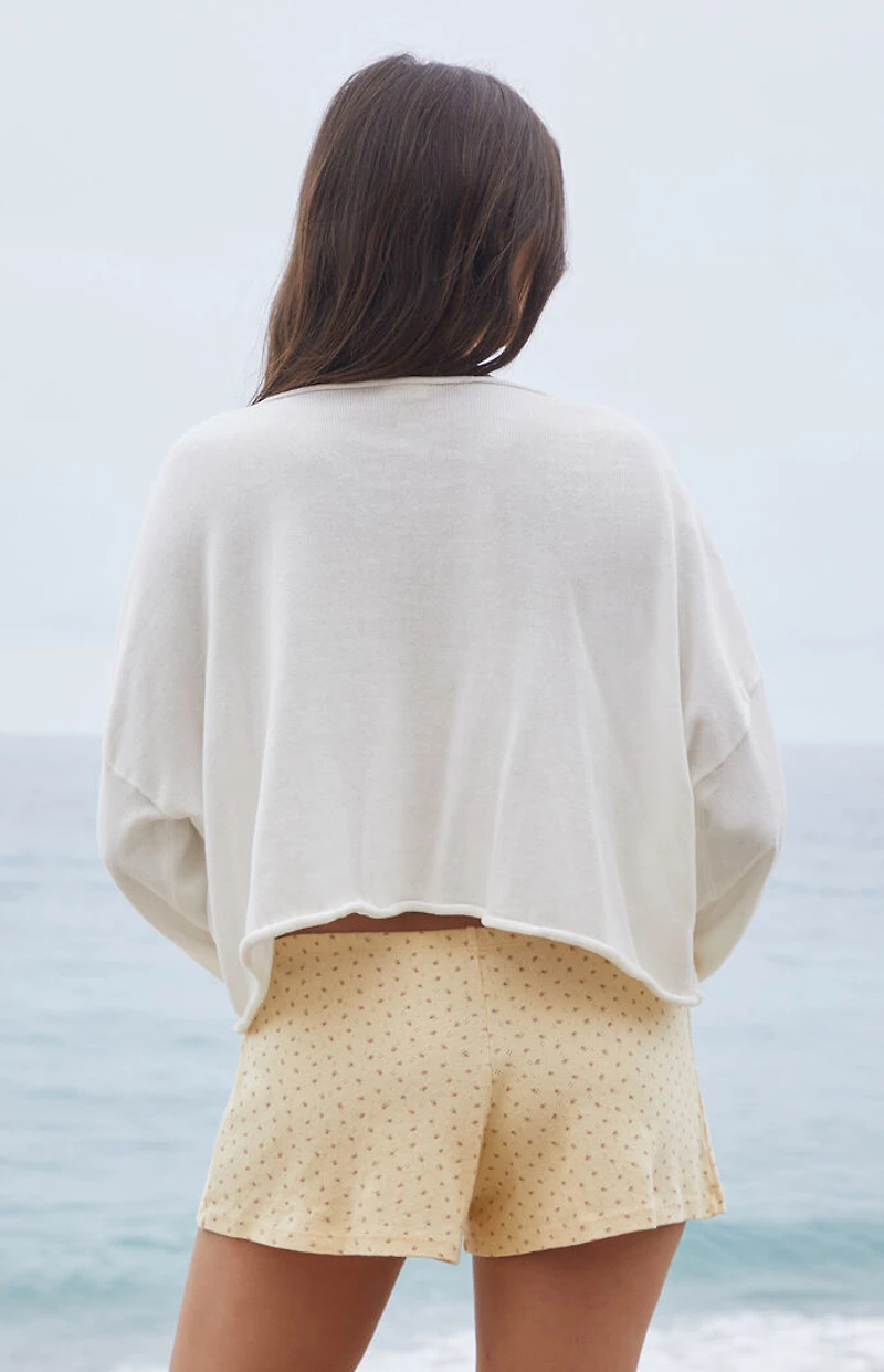 John Galt Yellow Floral Pointelle Lounge Shorts