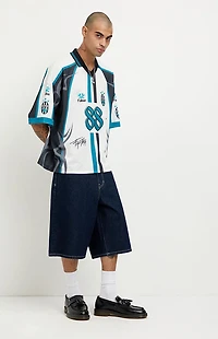 Pacsun Austin Extreme Baggy Jean Shorts Dark Blue