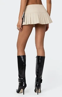 Edikted Margaret Pleated Ribbon Bow Mini Skort