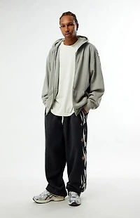 Pacsun Black Flame Star Fleece Baggy Sweatpants