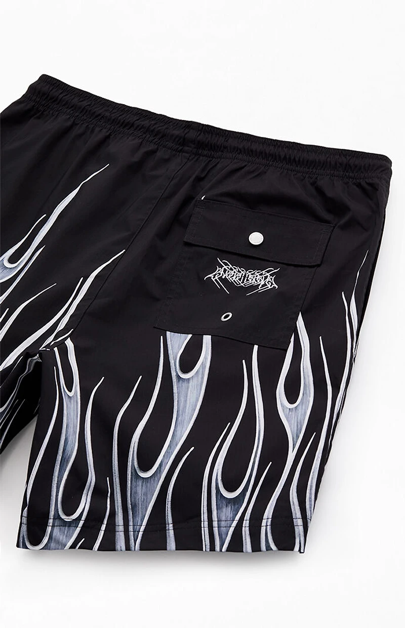 Pacsun Iron Flames 6.5" Volley Swim Trunks