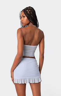 Edikted Solange Ruffle Mesh Tube Top