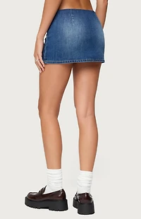 Edikted Archie Stretchy Denim Mini Skort