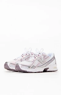 New Balance White & Pink 740 Sneakers