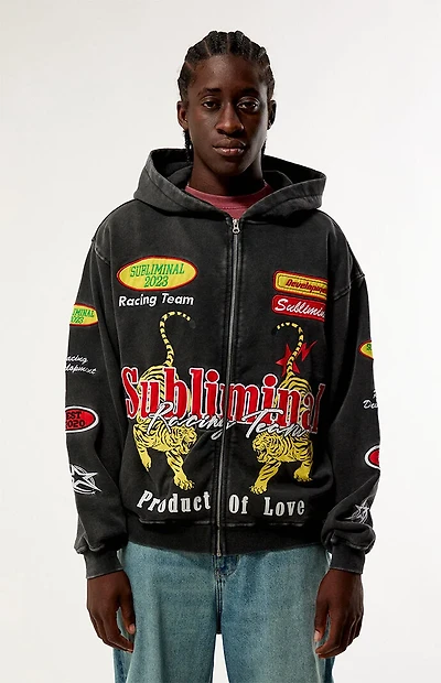 Pacsun Subliminal Racing Full Zip Hoodie