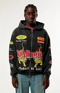 Pacsun Subliminal Racing Full Zip Hoodie