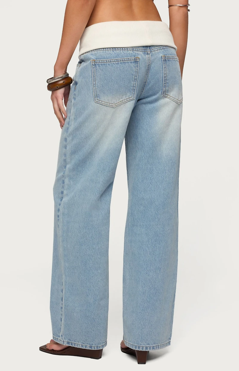 Edikted Knit Foldover Low Rise Ba