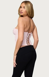 Edikted Naliah Raw Edge Strapless Corset