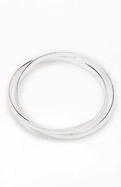 John Galt Silver Layered Bangle Bracelet