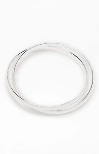 John Galt Silver Layered Bangle Bracelet