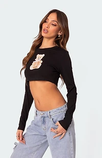 Edikted Ted Cropped Long Sleeve T-Shirt