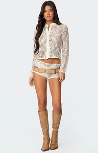 Edikted Peyson Sheer Lace Top