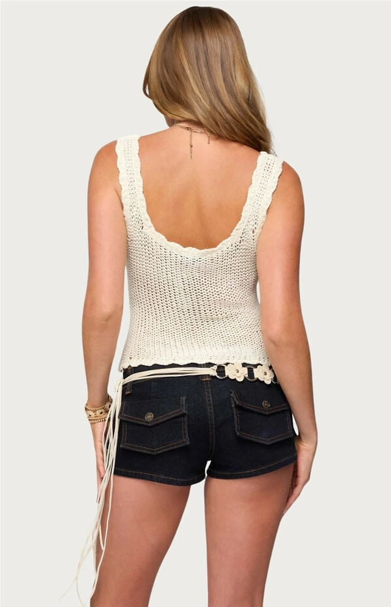 Edikted Aurelle Open Knit Tank Top