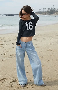 John Galt Black 16 Irene Long Sleeve Off-The-Shoulder Top