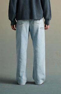 RARE DNM EDIT Light Indigo Embossed Track Extreme Baggy Jeans