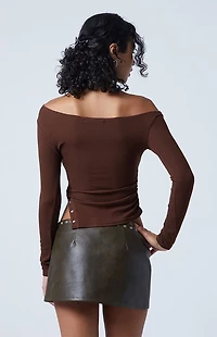 Third Charm Charlotte Long Sleeve Side Button Top
