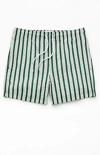 Pacsun Green Beach Striped 4.5 Swim Trunks