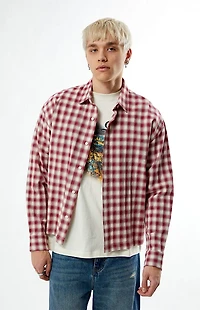 Pacsun Red Plaid Long Sleeve Button Down Shirt