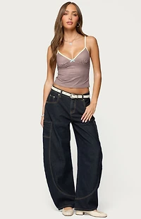 Edikted Bettie Contrast Gingham Top