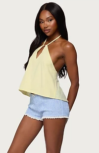 Edikted Oliviana Linen Look Halter Top