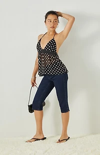Beverly and Beck Arden Polka Dot Chiffon Babydoll Top