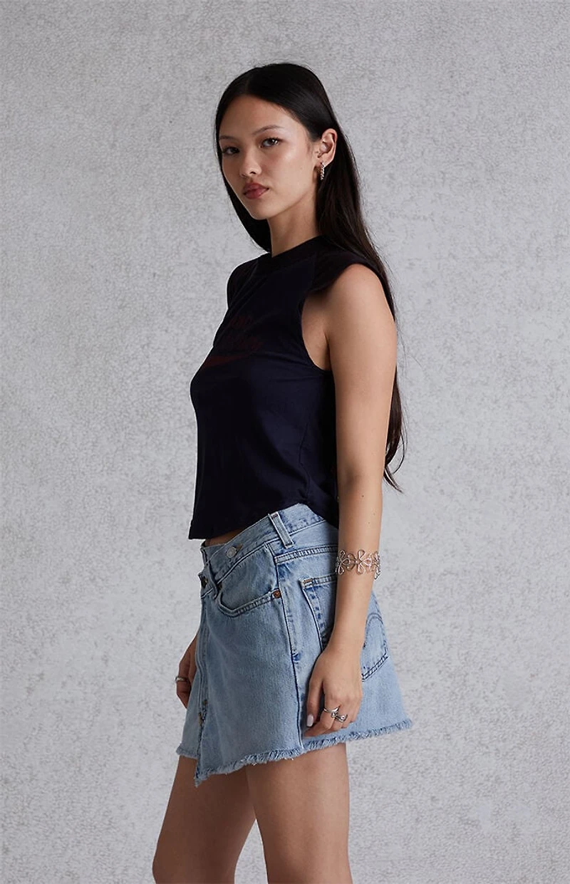 Modern Renewal Asymmetrical Low-Rise Denim Skirt