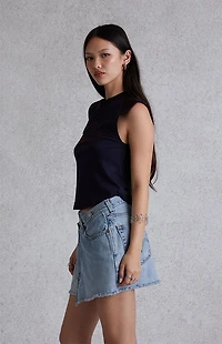 Modern Renewal Asymmetrical Low-Rise Denim Skirt