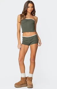 Edikted Georgina Low Rise Waffle Shorts