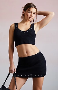 Third Charm Leila Studded Festival Tank Top