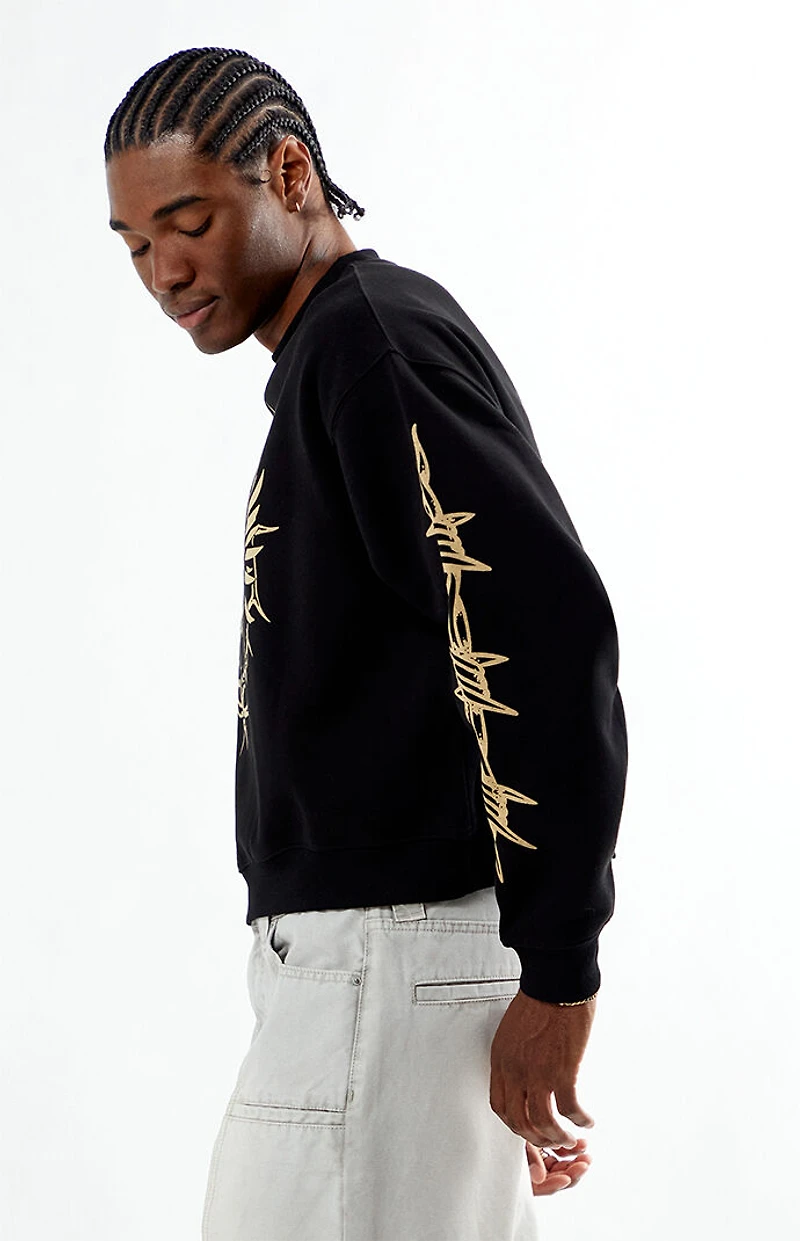 Pacsun Barbed Wings Cropped Crew Neck Sweatshirt