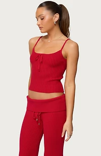 Edikted Adannah Tie Ribbed Knit Tank Top