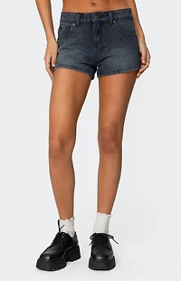 Edikted Siobhan Mid Rise Denim Shorts