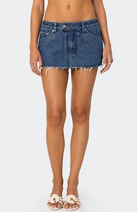 Edikted Clementine Low Rise Denim Micro Skort