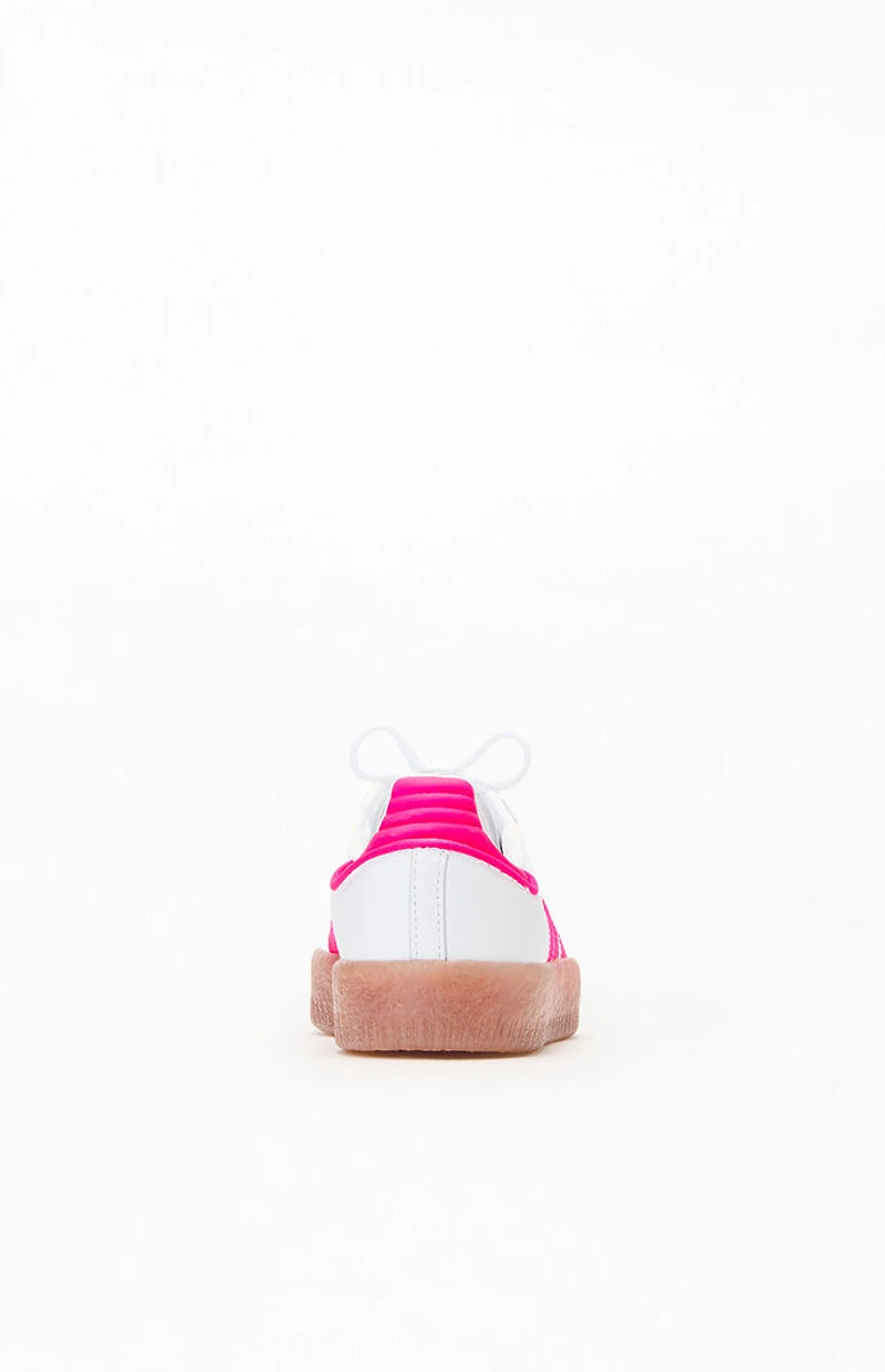 adidas Kids White & Pink Samba Shoes