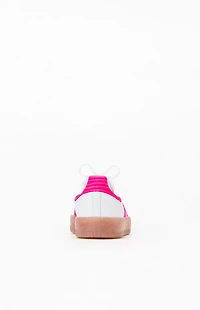 adidas Kids White & Pink Samba Shoes