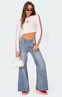 Edikted Low Rise Wide Leg Jeans