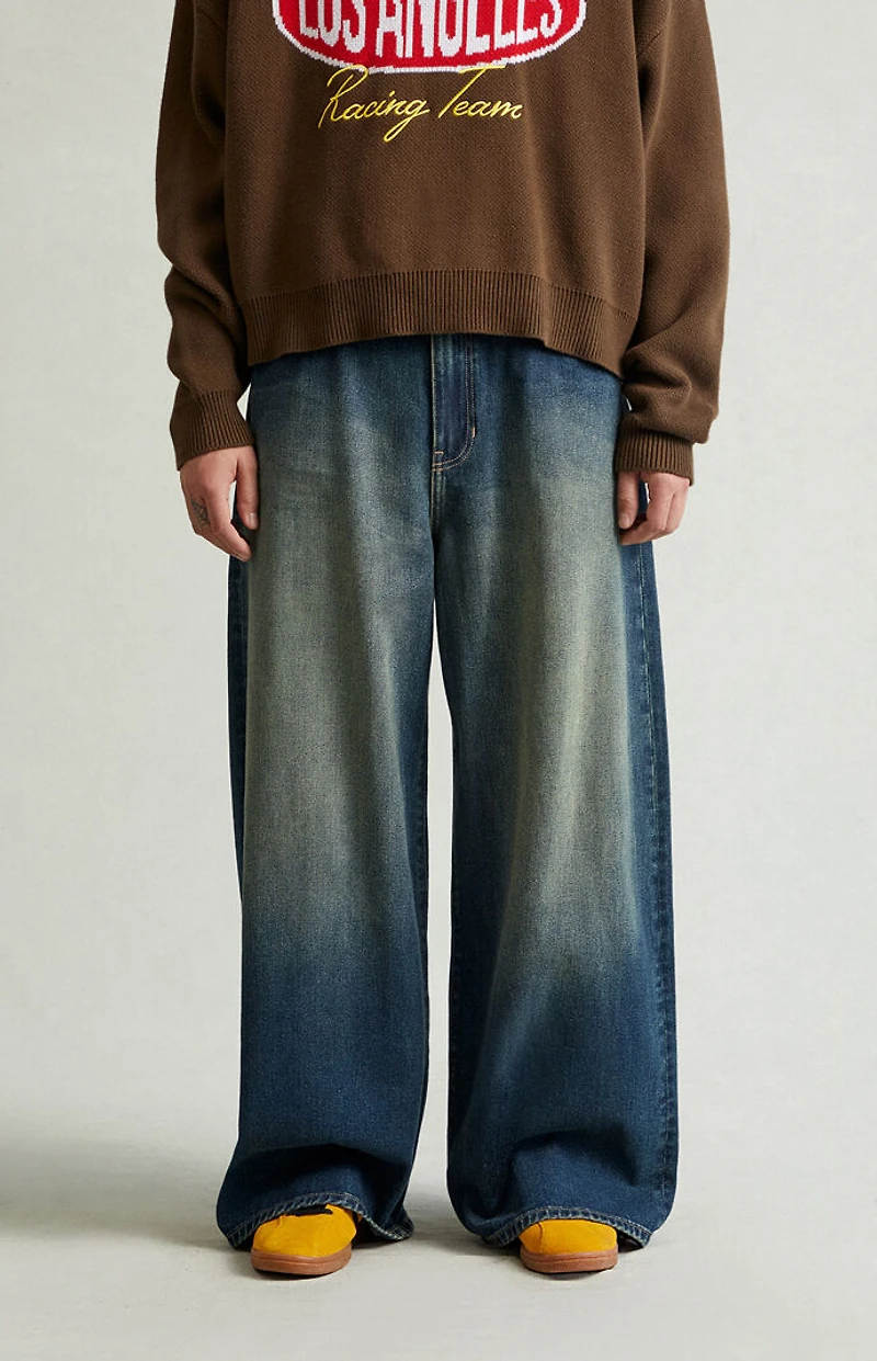 Pacsun Ryder Ultra Baggy Jeans Dark Blue Tint