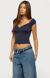 Edikted Eugenia Pinstripe Top