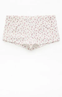 John Galt White Floral Bow Boxer Shorts