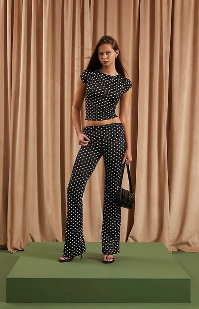 Beverly and Beck Polka Dot Flare Pants